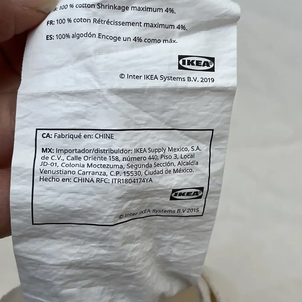 IKEA Ängslilja Duvet Cover Full Queen 218cm x 218cm Cream 100% Cotton